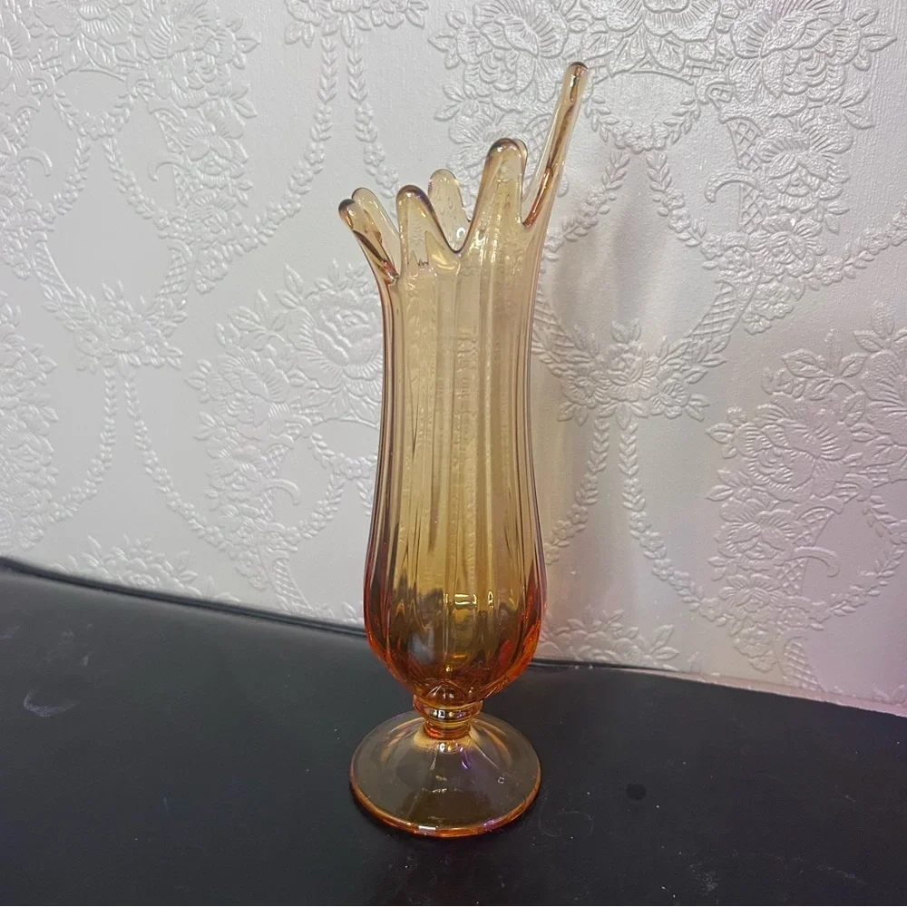 Amber Glass Tulip Vase - Home Accents viking swung vase amber honey